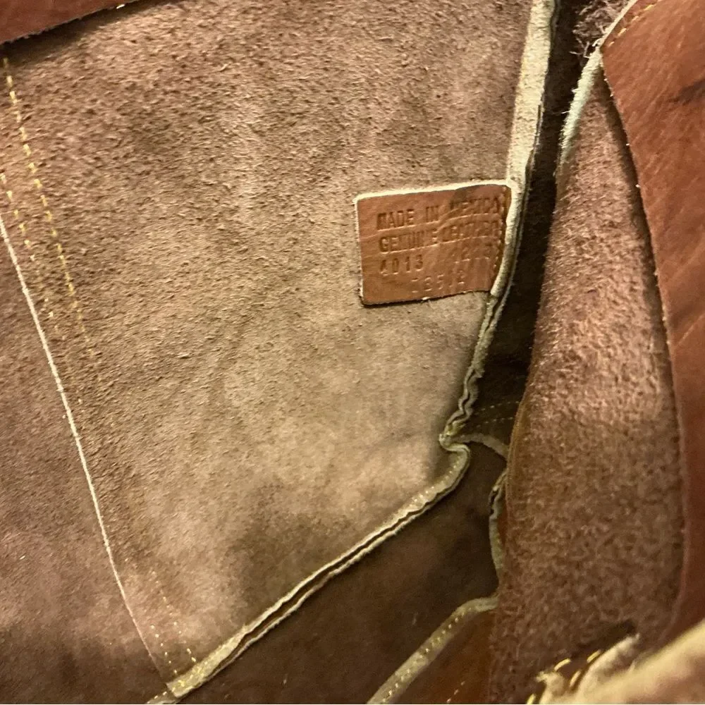 Frye Rich Brown Leather Messenger Bag vintage